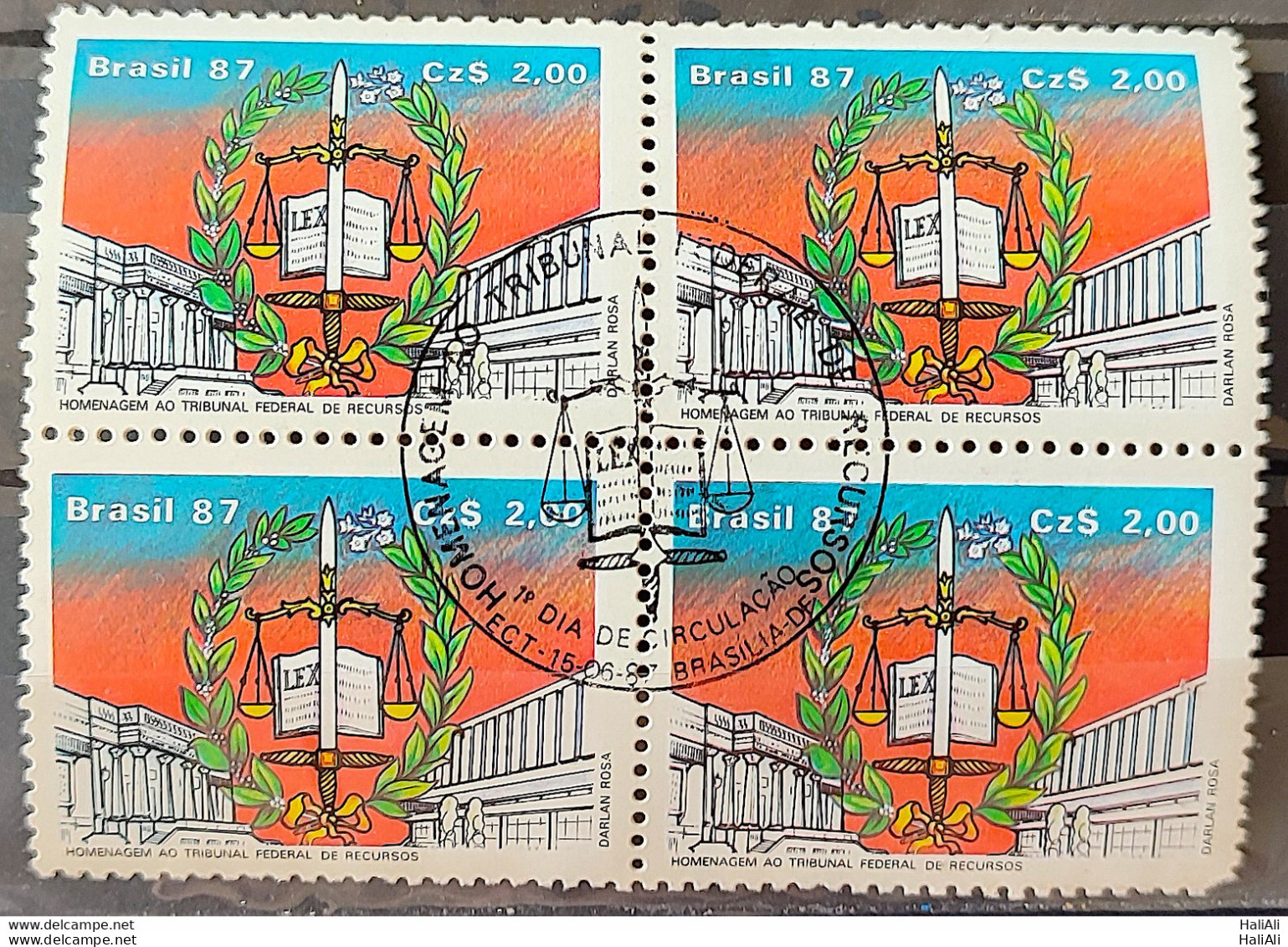 C 1551 Brazil Stamp Federal Resource Court Law Justice 1987 Block Of 4 CBC BSB - Ongebruikt