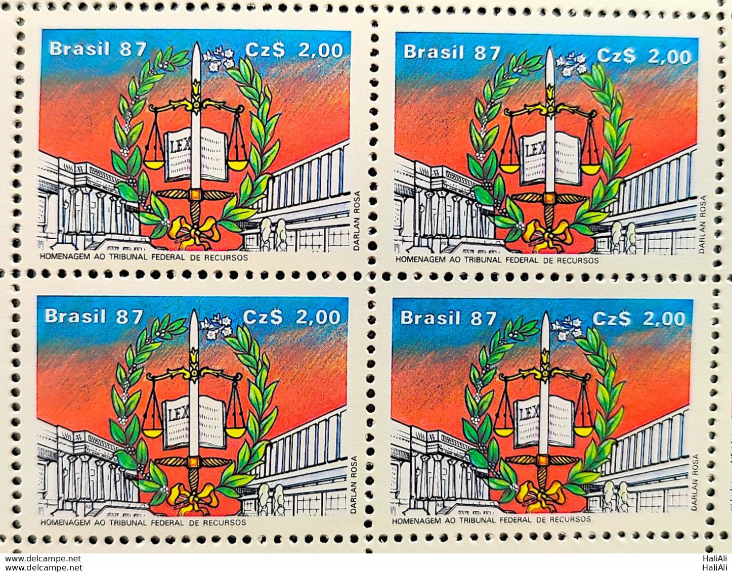 C 1551 Brazil Stamp Federal Court Of Appeals Law Justice 1987 Block Of 4 - Ongebruikt