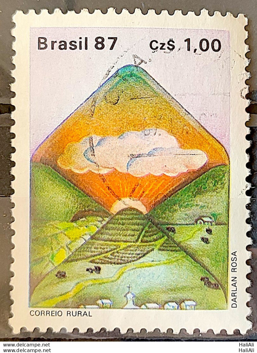 C 1546 Brazil Stamp Postal Service Letter Envelope 1987 Circulated 2 - Oblitérés