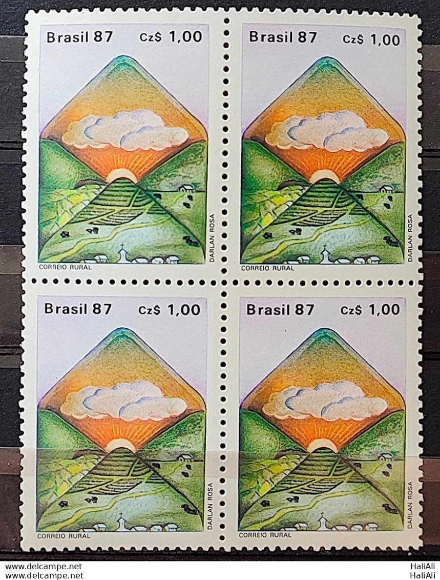 C 1546 Postal Service Stamp Envelope Letter 1987 Block Of 4 - Neufs