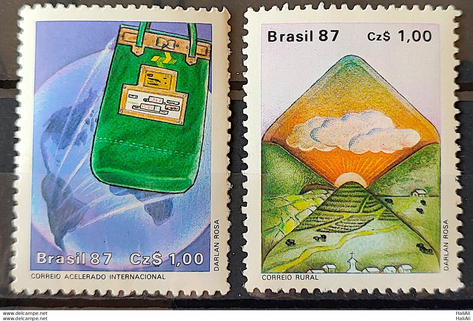 C 1545 Brazil Stamp Postal Service Malote Letter 1987 Complete Series - Nuovi