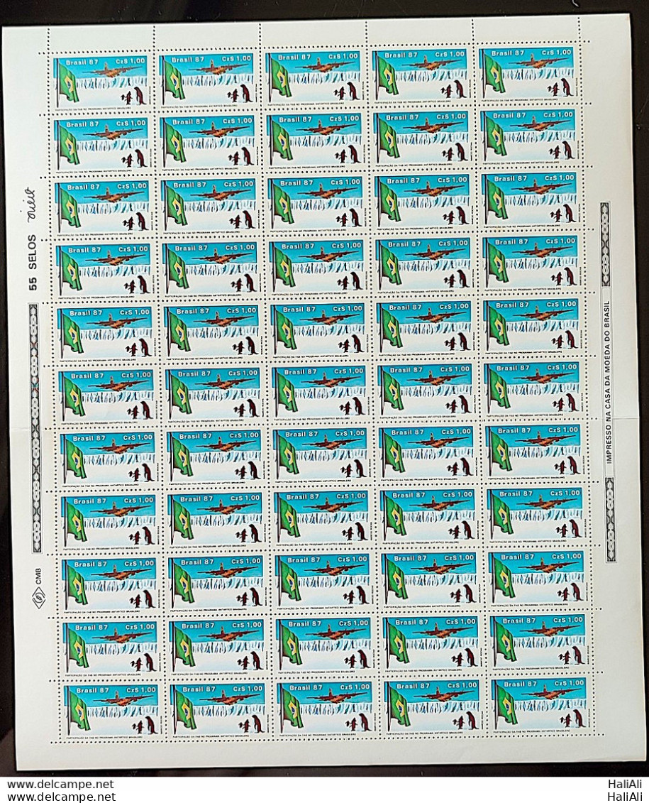 C 1544 Brazil Stamp Brazilian Air Force Antartida Airplane Bird Bird Penguin 1987 Sheet - Ongebruikt