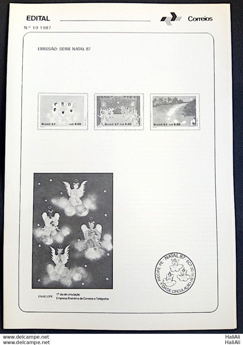 Brochure Brazil Edital 1987 19 Christmas Religion Without Stamp - Lettres & Documents