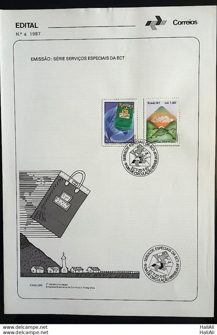 Brochure Brazil Edital 1987 04 Postal Services ECT Letters Sac Postal CBC DF BRASILIA - Cartas & Documentos