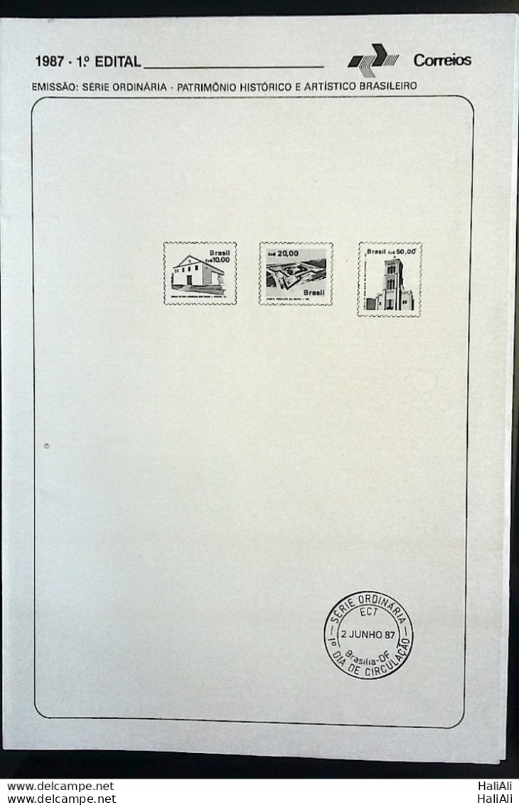 Brochure Brazil Edital 1987 01 Historical Heritage Without Stamp - Lettres & Documents