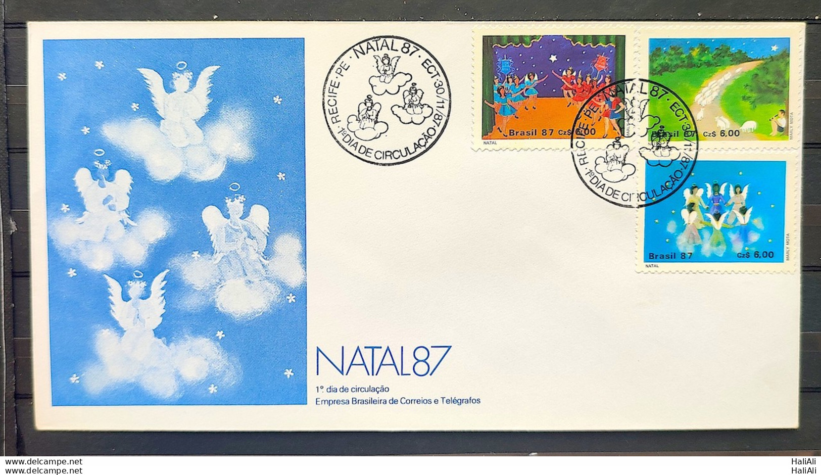 Brazil Envelope FDC 433 1987 Christmas Religion CBC PE 04 - FDC