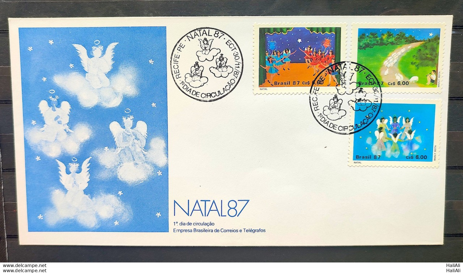 Brazil Envelope FDC 433 1987 Christmas Religion CBC PE 03 - FDC