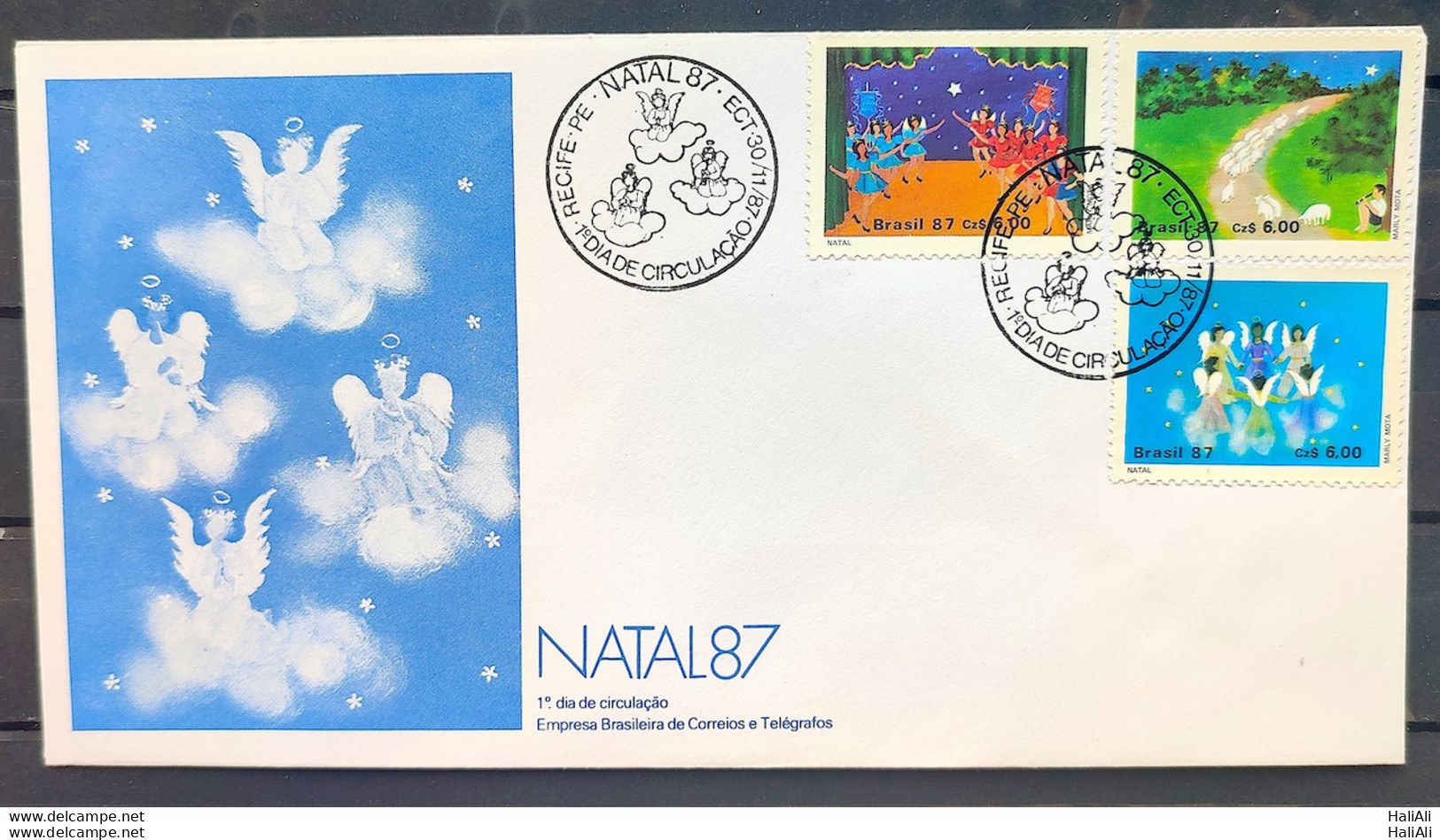 Brazil Envelope FDC 433 1987 Christmas Religion CBC PE 01 - FDC