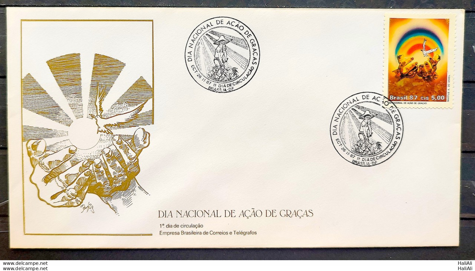 Brazil Envelope FDC 432 1987 CBC BSB Religion Action Day 02 - FDC