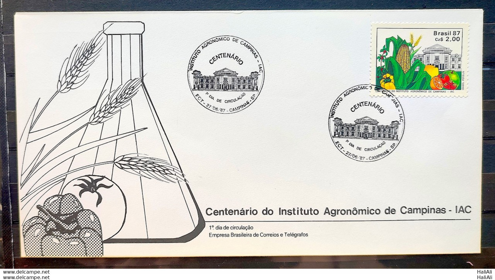 Brazil Envelope FDC 424 1987 Agronomic Institute Of Campinas Education CBC SP 3 - FDC
