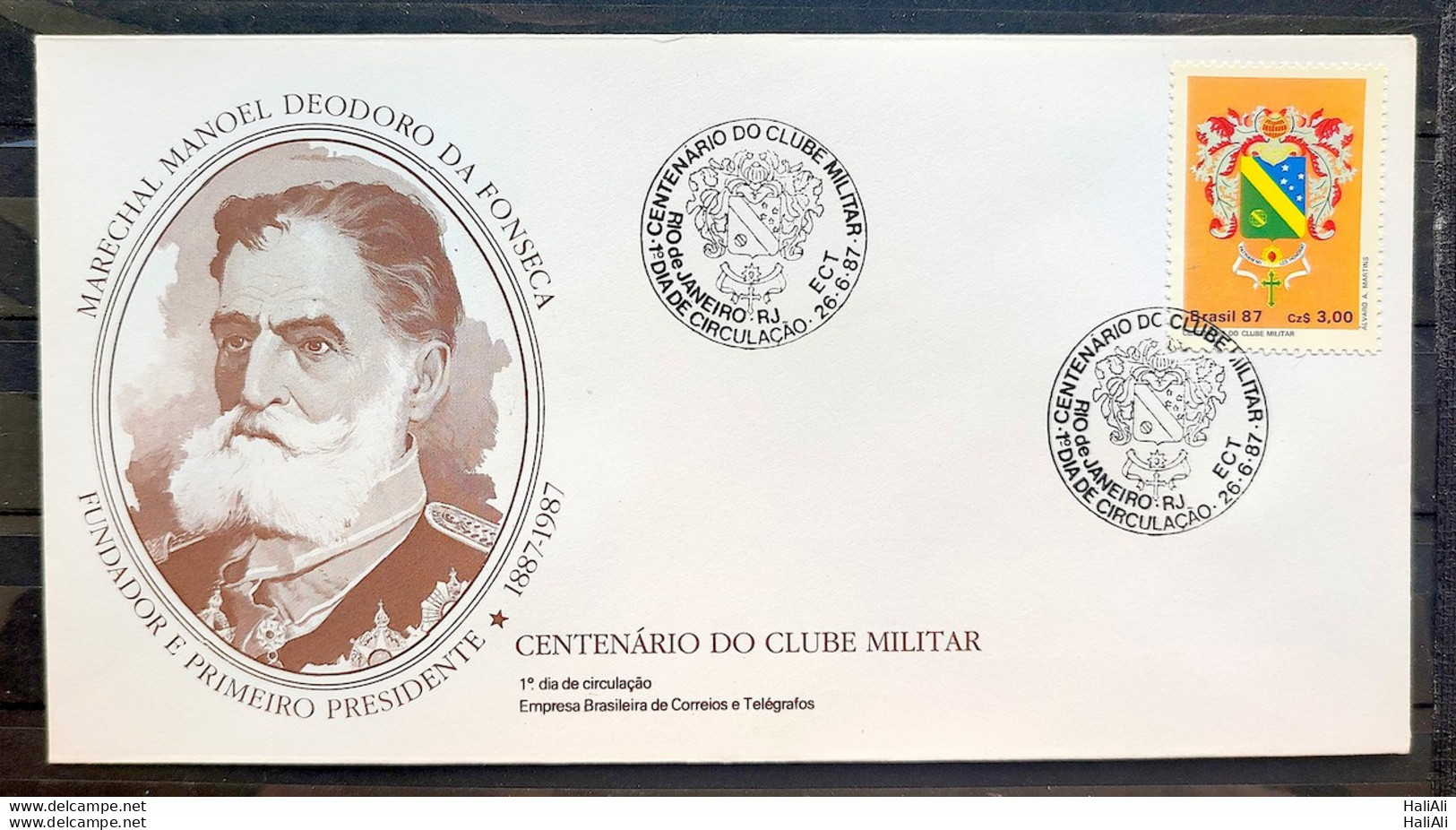 Brazil Envelope FDC 423 1987 Military Club Brasaao CBC RJ 2 - FDC