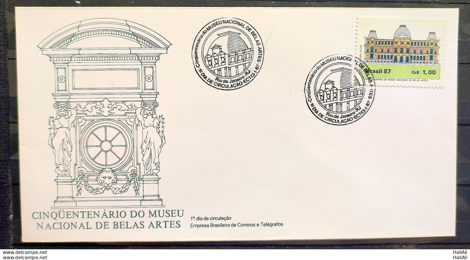 Brazil Envelope FDC 415 1987 Museum Fine Arts CBC RJ 2 - FDC