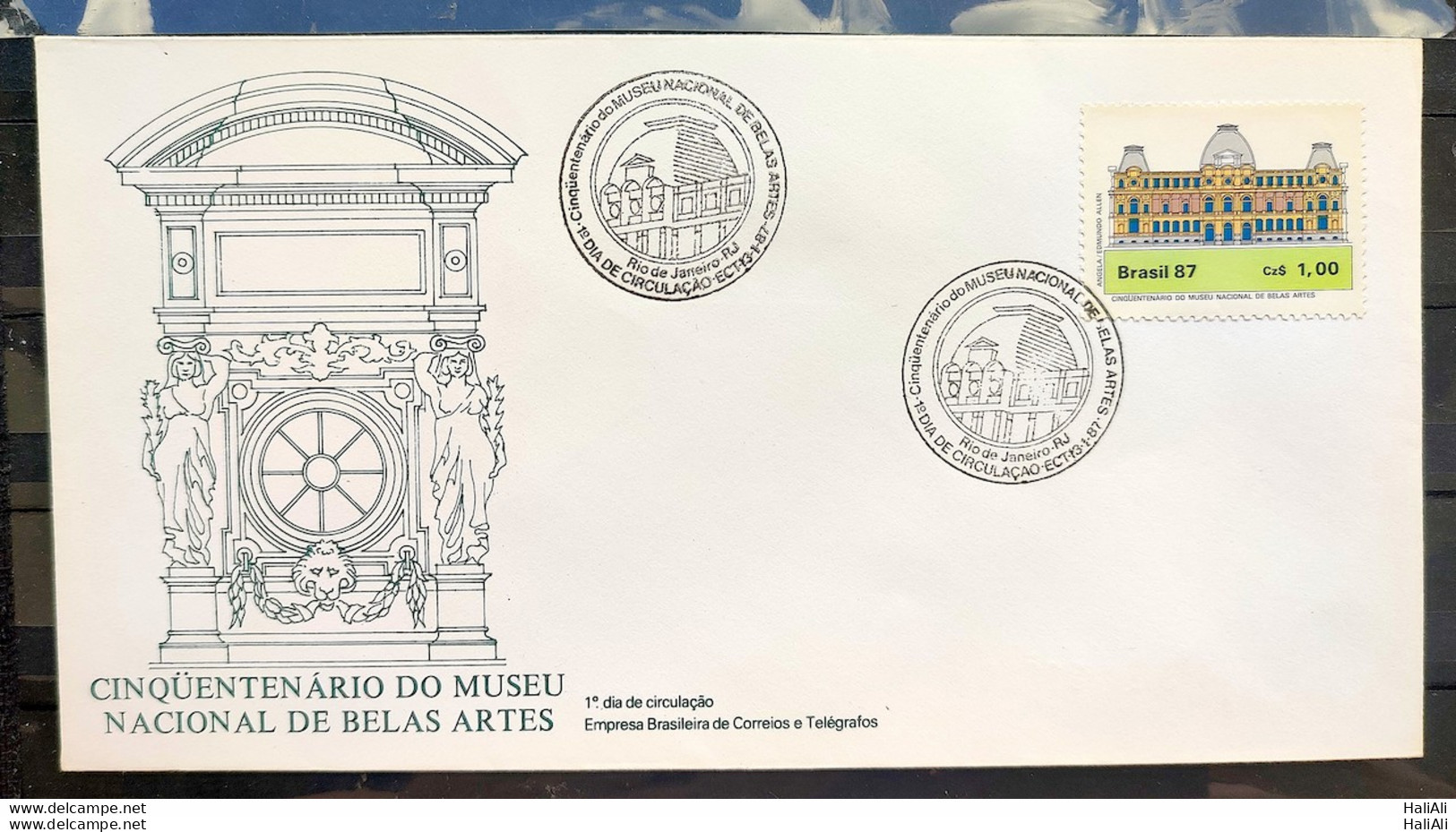 Brazil Envelope FDC 415 1987 Museum Fine Arts CBC RJ 1 - FDC