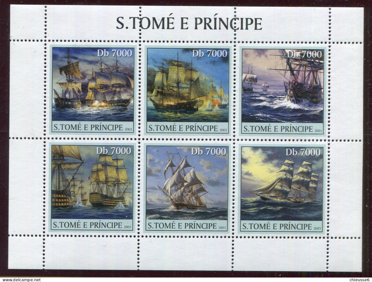 St Thomas Et Prince ** N° 1668 à 1673 En Feuillet - Voiliers Anciens - Sao Tomé Y Príncipe