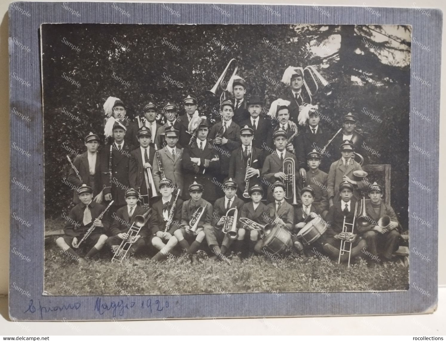 Photo Foto Copiano (Pavia) 1920. Banda Musicale Piccoli Militari. Music Band Little Military. - Europa