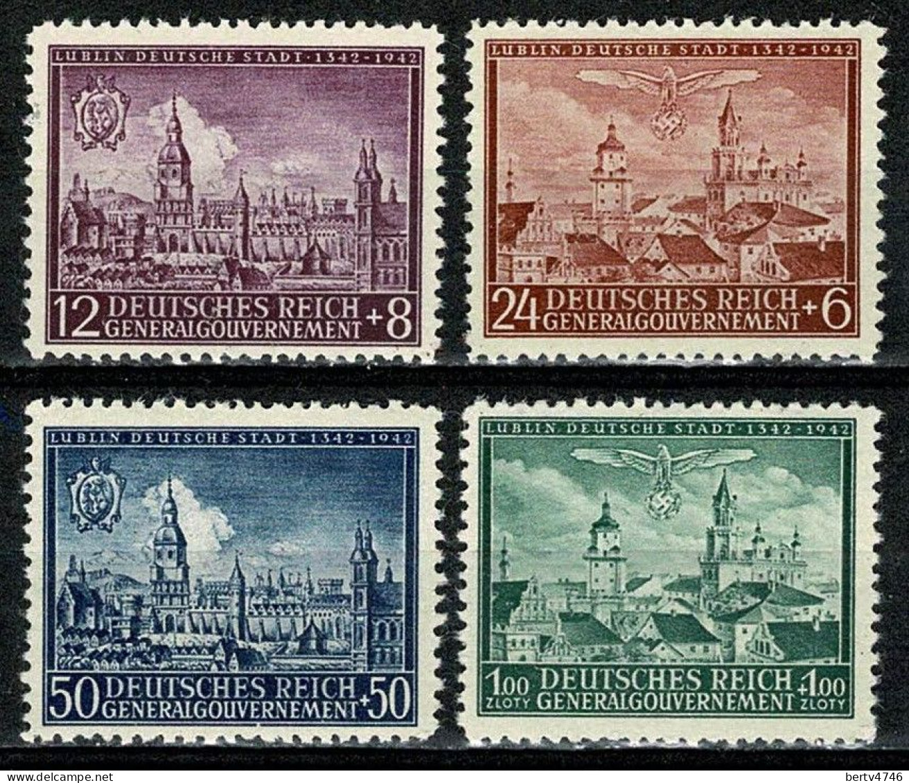 Polska Generalgouvernement 1942 Yv. 103/06**, Mi 92/95** MNH - General Government