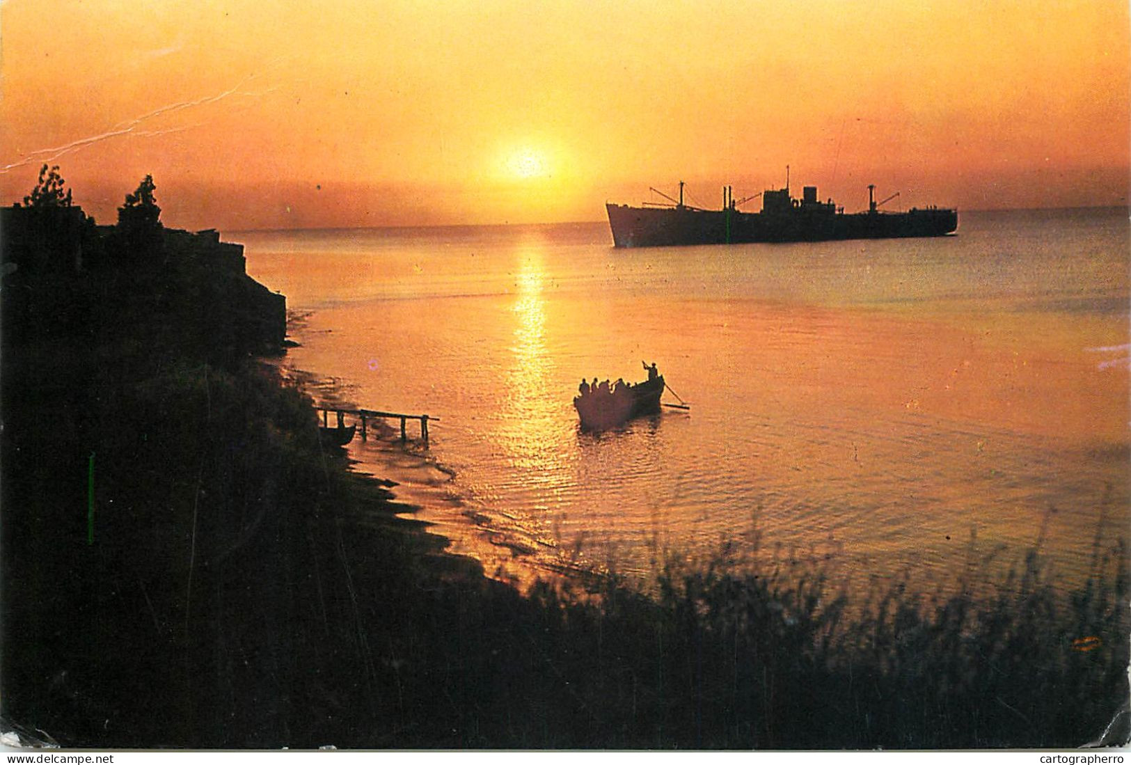 Navigation Sailing Vessels & Boats Themed Postcard Costinesti Sunset Rowboat - Segelboote