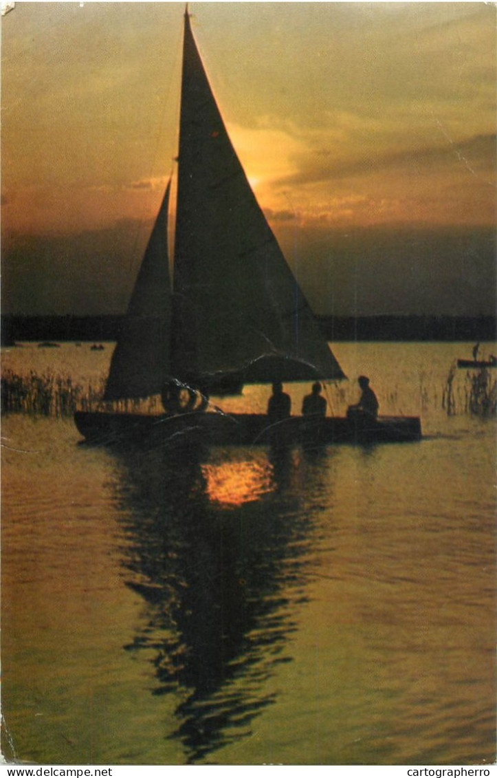 Navigation Sailing Vessels & Boats Themed Postcard Mamaia Sunset - Zeilboten