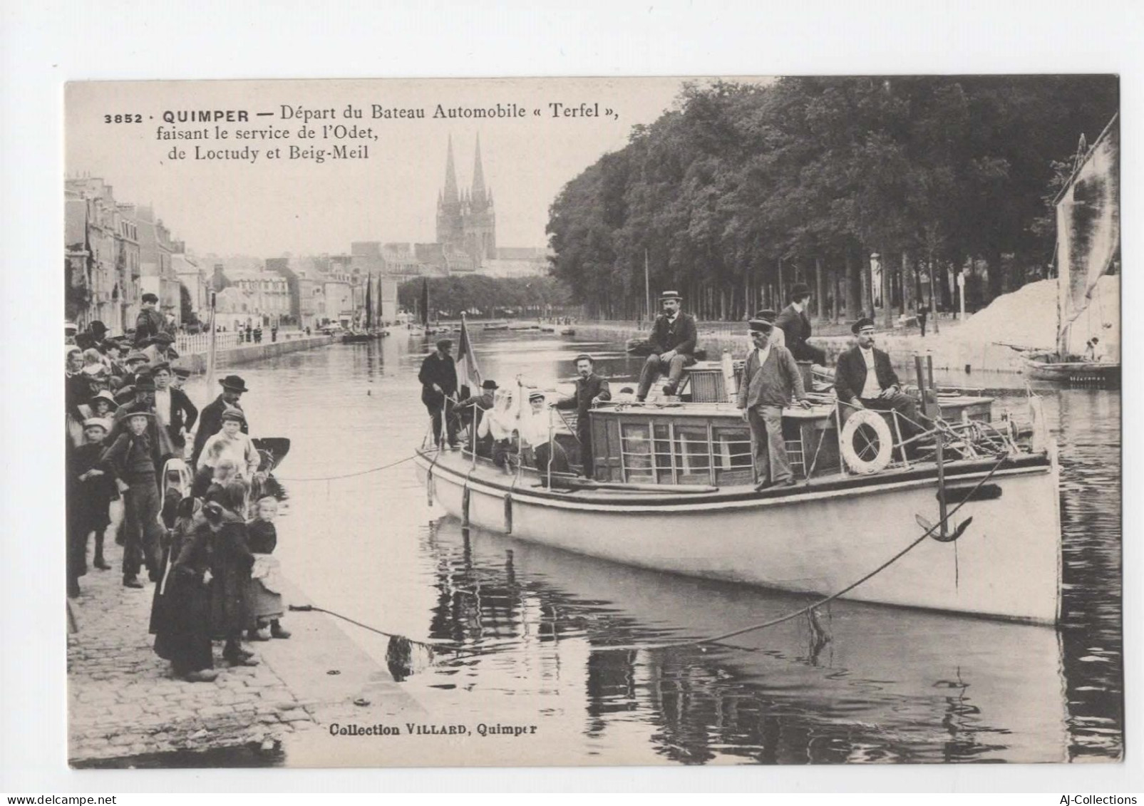 AJC - Quimper - Depart Du Bateau Automobile " Terfel " Faisant Le Service De L'odet - Quimper