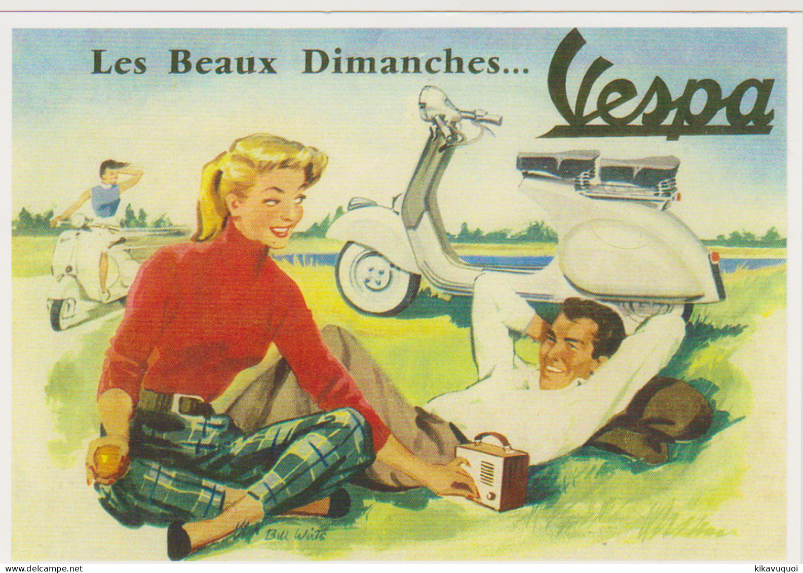 VESPA - BEAUX DIMANCHES - CARTE POSTALE 10X15 CM NEUF - Passenger Cars