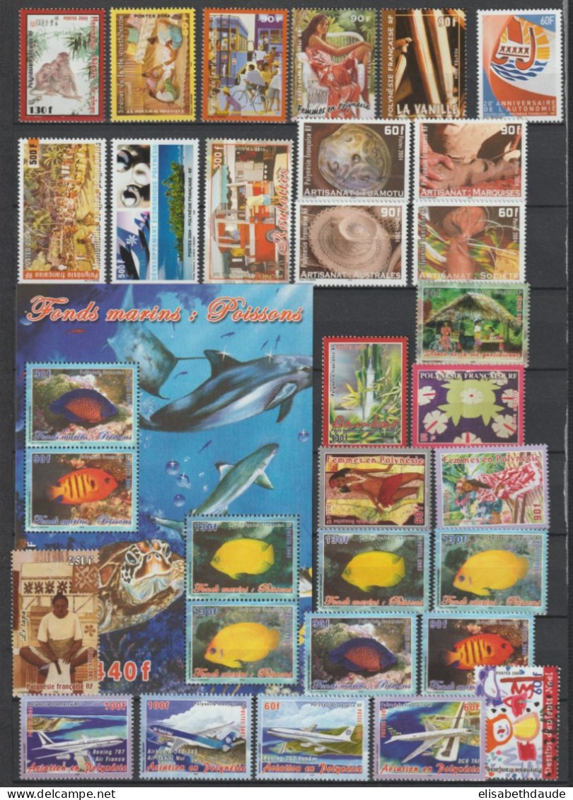 POLYNESIE - 2004/2005 - LIVRAISON GRATUITE - ANNEES INCOMPLETES ** MNH - VALEUR NOMINALE = 4005 XPF = 33.4 EUR - Ungebraucht