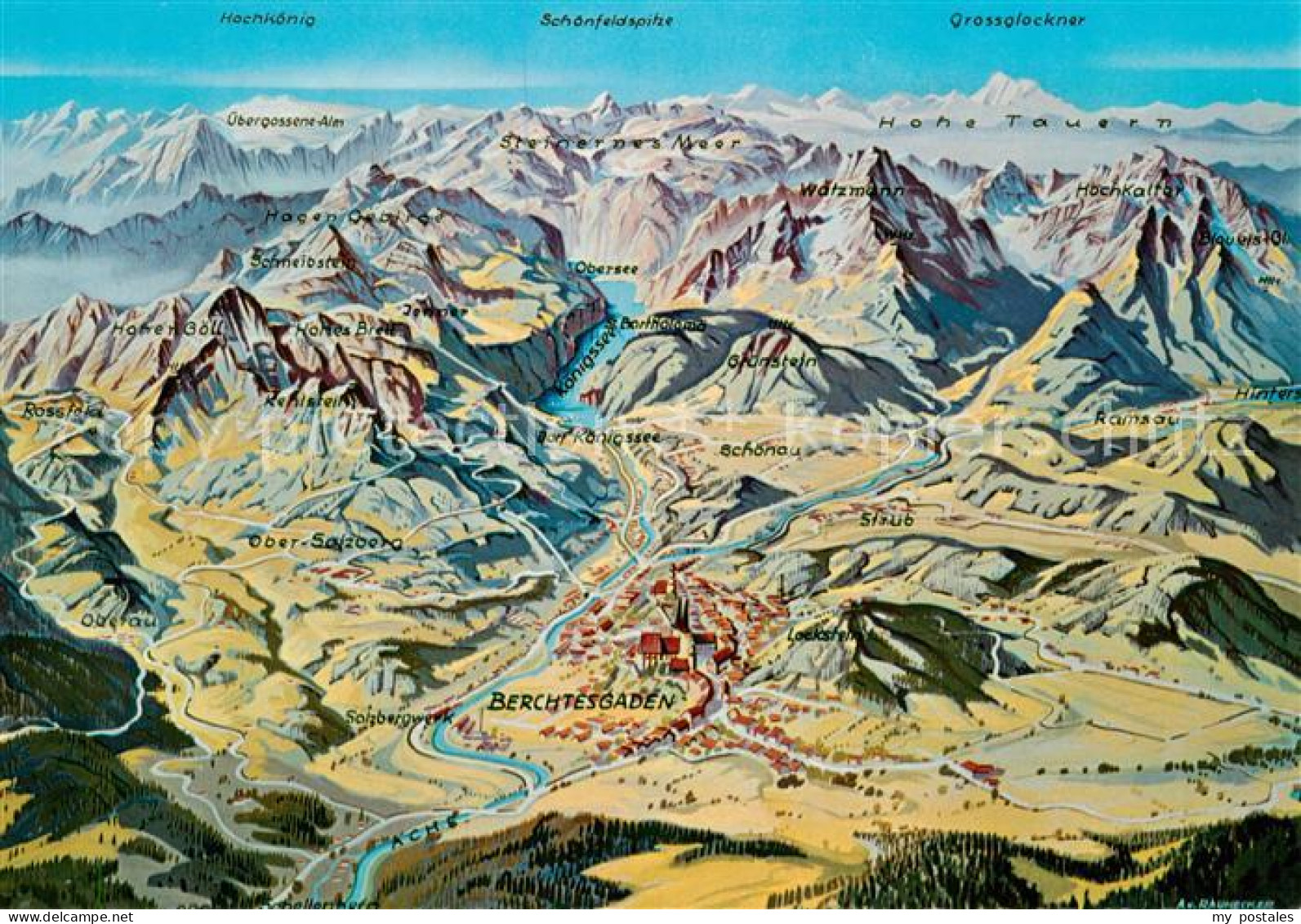 73792741 Berchtesgaden Panorama Berchtesgadener Land Alpen Aus Der Vogelperspekt - Berchtesgaden