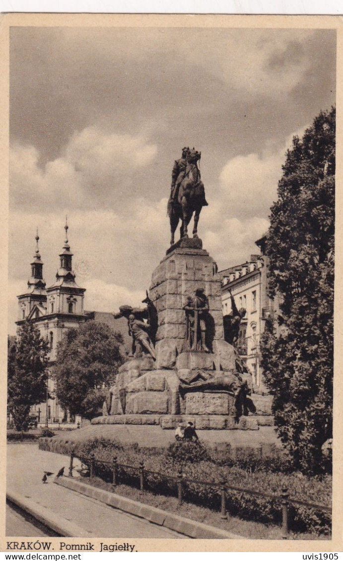 Krakow.Pomnik Jagielly. - Pologne