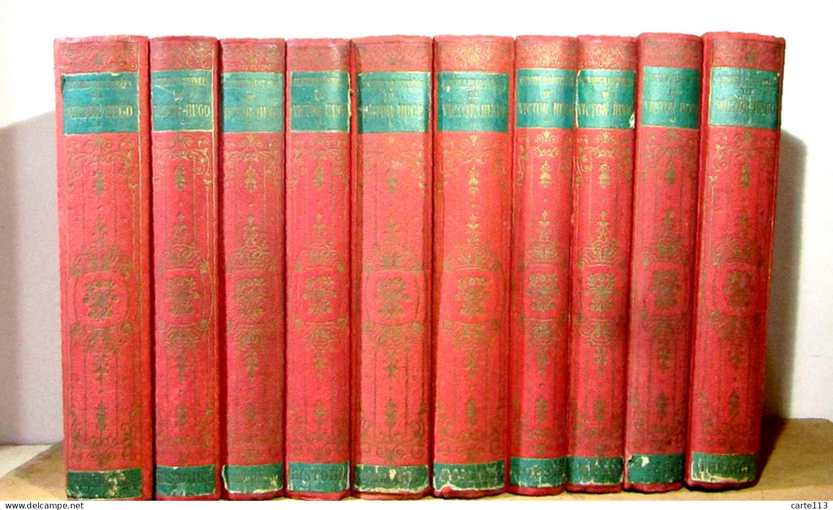 HUGO Victor  - OEUVRES ILLUSTREES - COMPLET EN 10 VOLUMES - 1801-1900