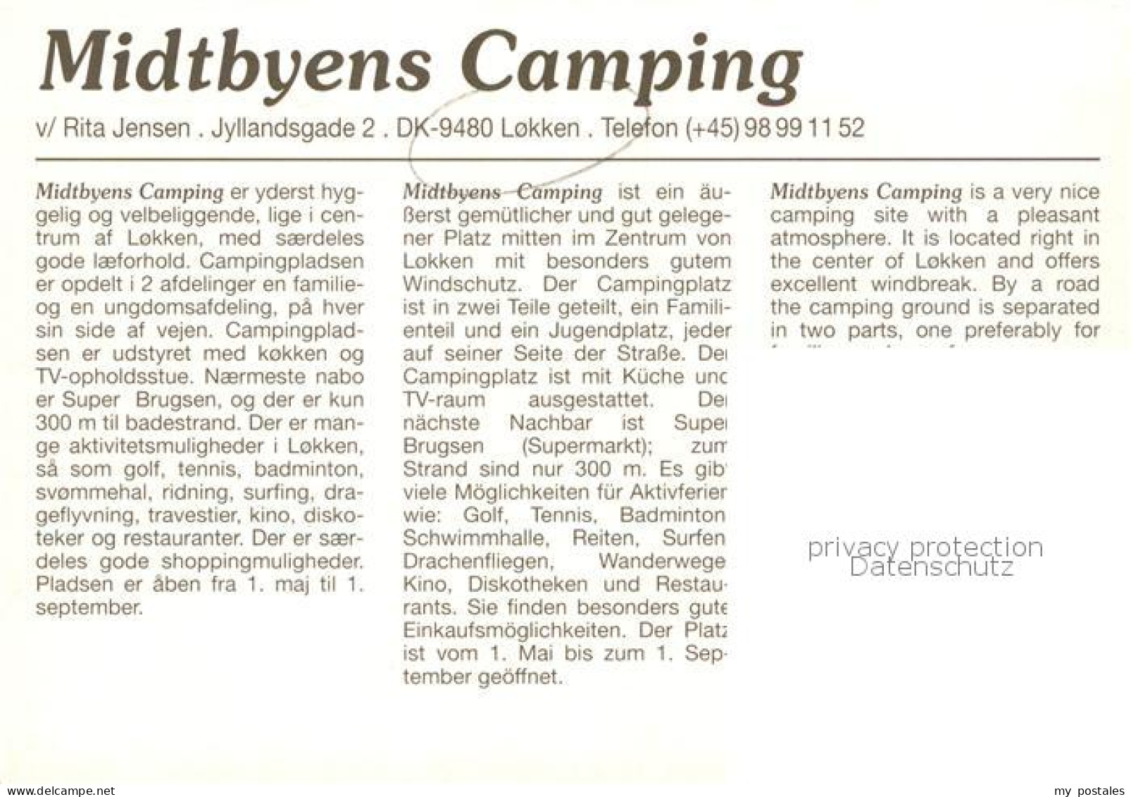 73792708 Lokken DK Midtbyens Camping Luftbild Waschraum  - Dinamarca