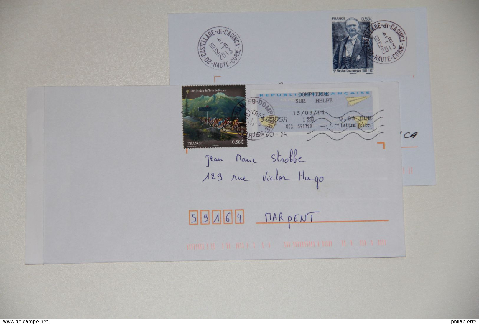 Lettres France, Timbres Oblitérés N°4793, N°4762 , Gaston Doumergue, 100ème édition Du Tour De France, Année 2013 - 1961-....