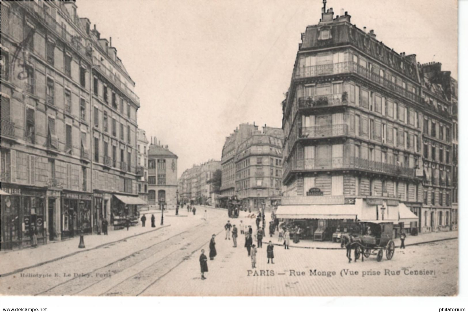 75  PARIS   Rue Monge  (vue Prise Rue Censier) - Sonstige & Ohne Zuordnung