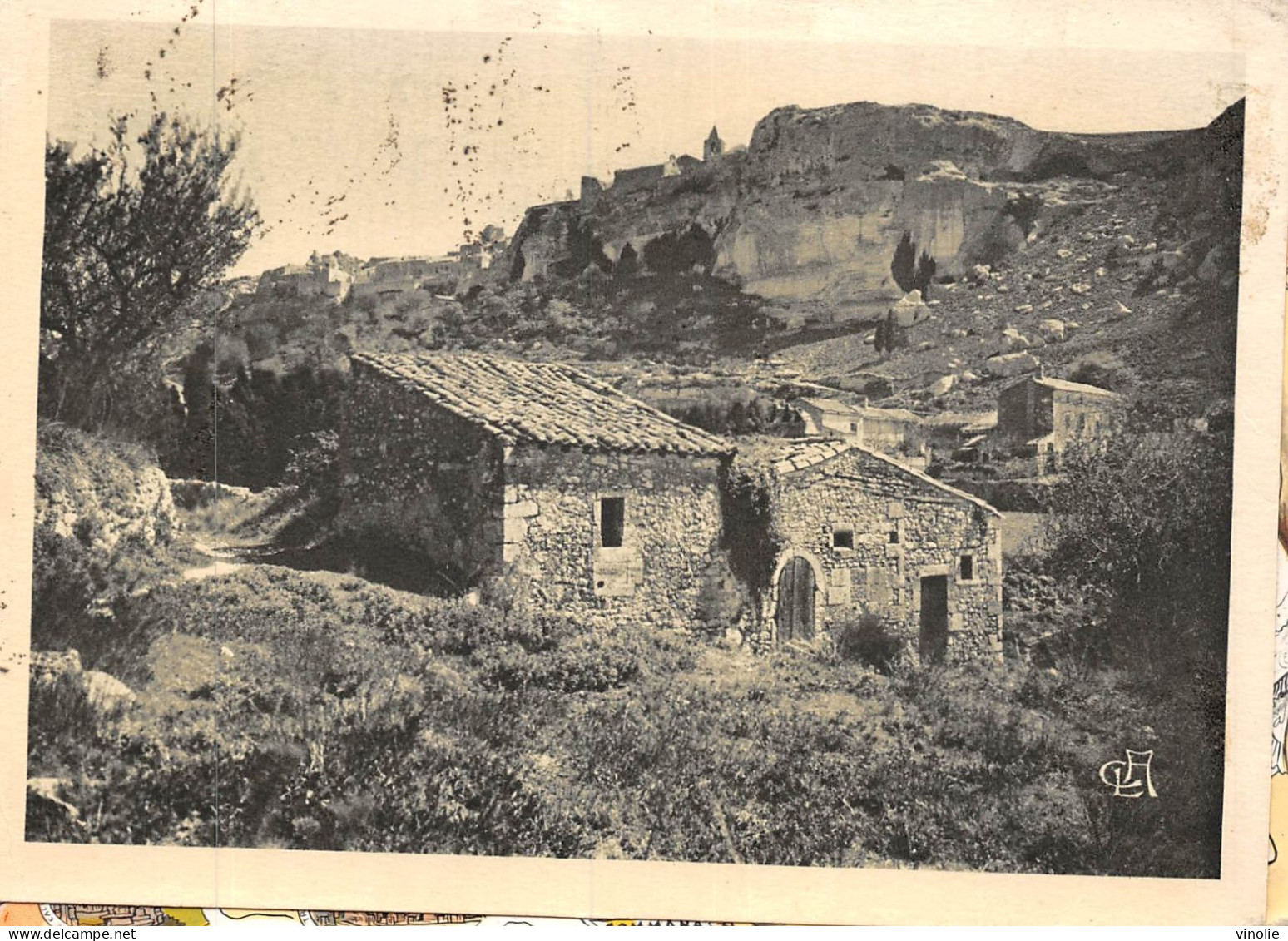 MO-24-398 :  OBLITERATION HEXAGONALE SUR CARTE POSTALE. LES BAUX. BOUCHES-DU-RHONE. 28 MAI 1938 - 1921-1960: Modern Period