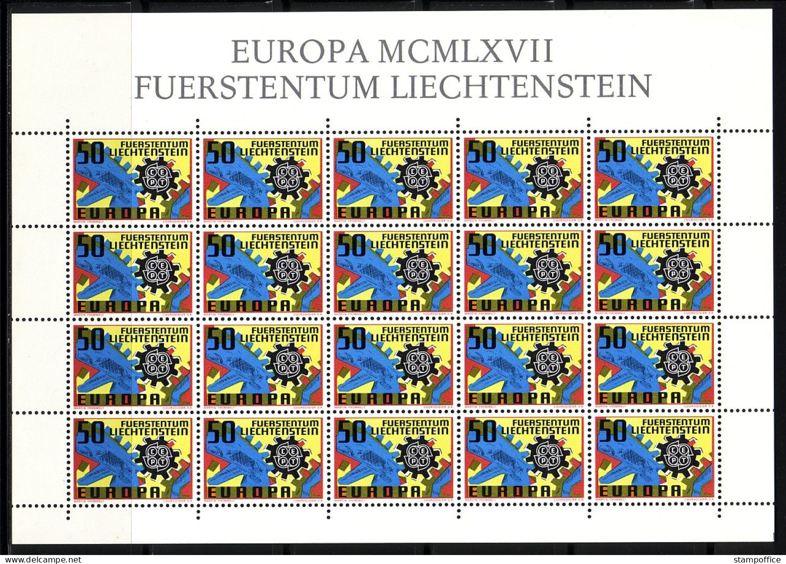 LIECHTENSTEIN MI-NR. 474 POSTFRISCH(MINT) KLEINBOGEN EUROPA 1967 ZAHNRÄDER - 1967