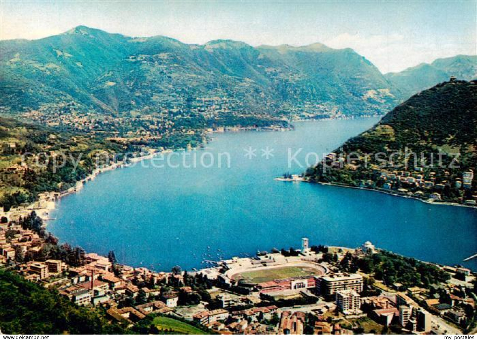 73792676 Como Lago Di Como Panorama Con Lo Stadio Sinigaglia Veduta Aerea Como L - Andere & Zonder Classificatie