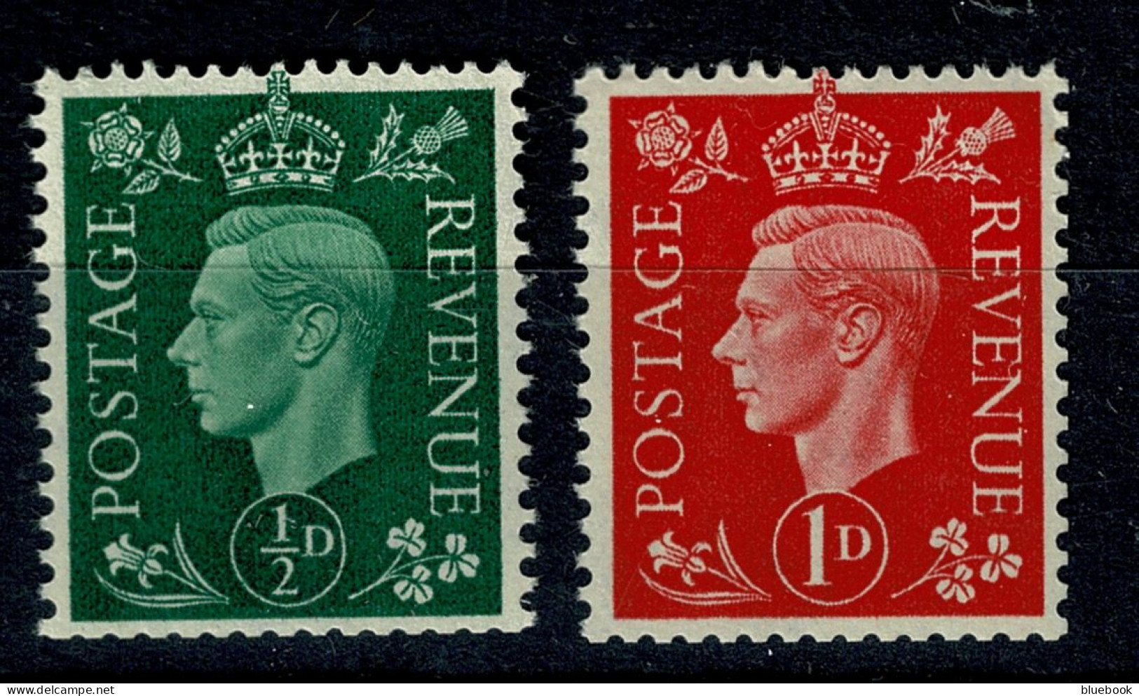 Ref 1644 - GB (1937 - 1942) KGVI Definitives - 1/2d & 1d MNH With Inverted Watermark - Nuevos