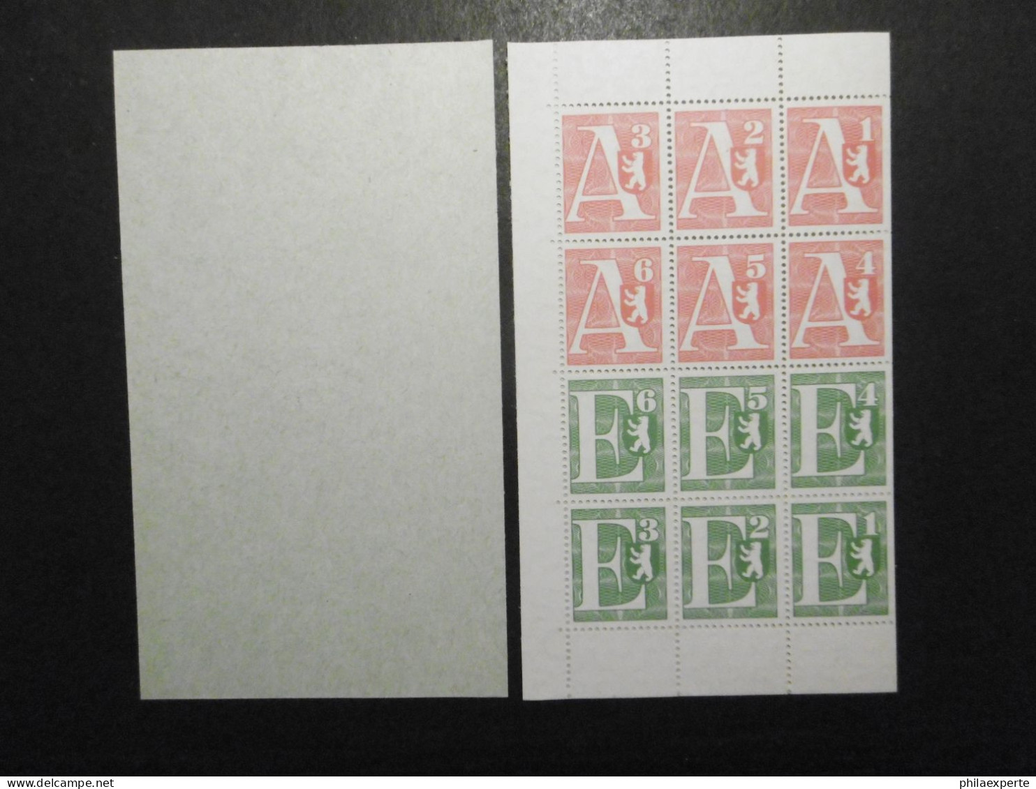 Berlin Mi. MH Packetmarke PZ I ** Mit 6xP2A+P2 E Nicht Ausgegeben Auf WZ Papier - Deckel Abgetrennt - Carnets