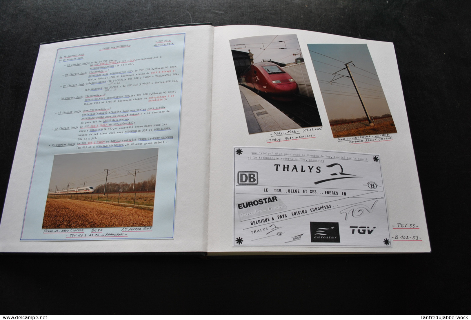 Album Photo 55 Thalys TGV ICE 3 Louvain Ans Walshoutem Hoegaarden Helecine Chantier TGV Liège Noduwez Fexhe Momalle ART - Trenes