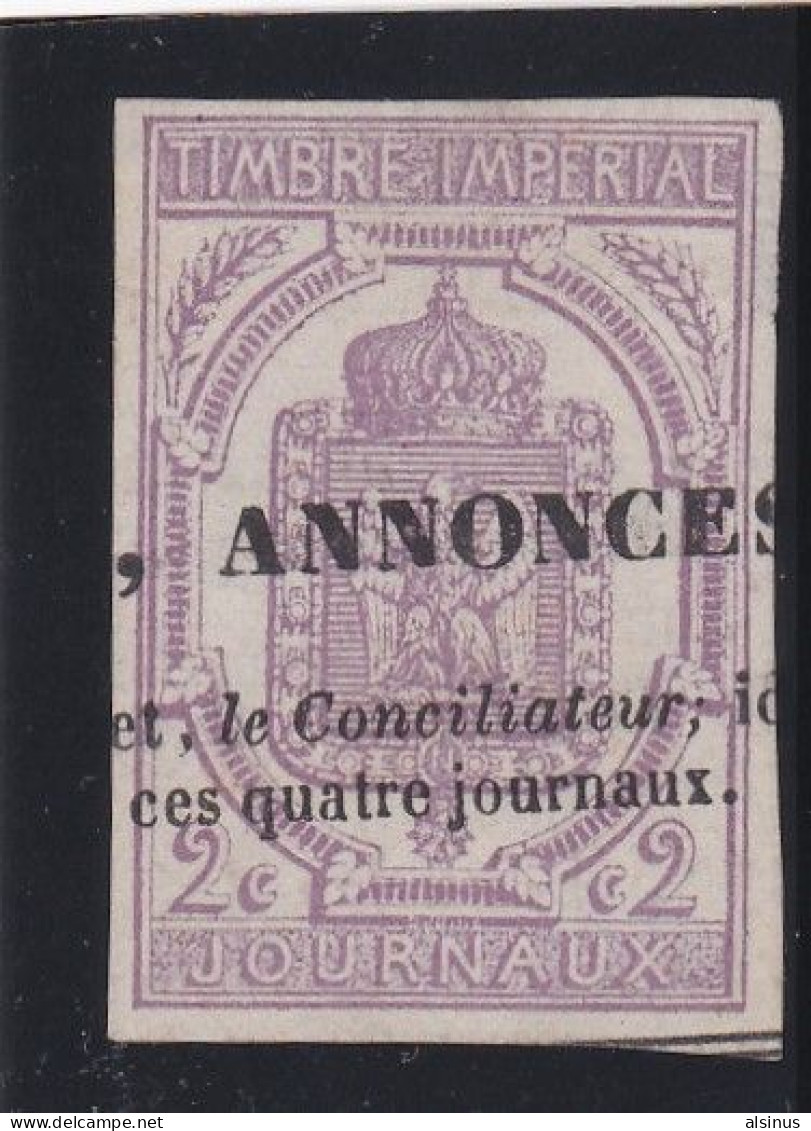 FRANCE - TIMBRE JOURNAUX - 1868 - 2 C LILAS - OBLITERE - Journaux