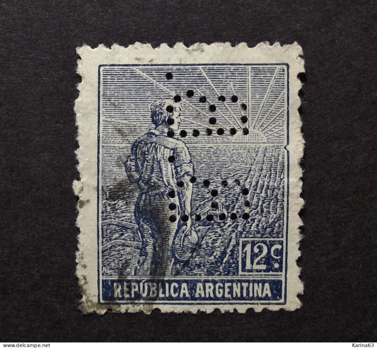 Argentinia  - Perfin - Perforé - Perforado - B B - 1911 Ploughman - Bunge Y Born - Buenos Aires - Cancelled - Used Stamps