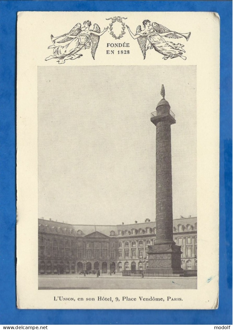 CPA Publicitaire - 75 - Compagnie D'Assurances L'Union En Son Hôtel, 9 Place Vendôme, Paris - Non Circulée - Autres Monuments, édifices