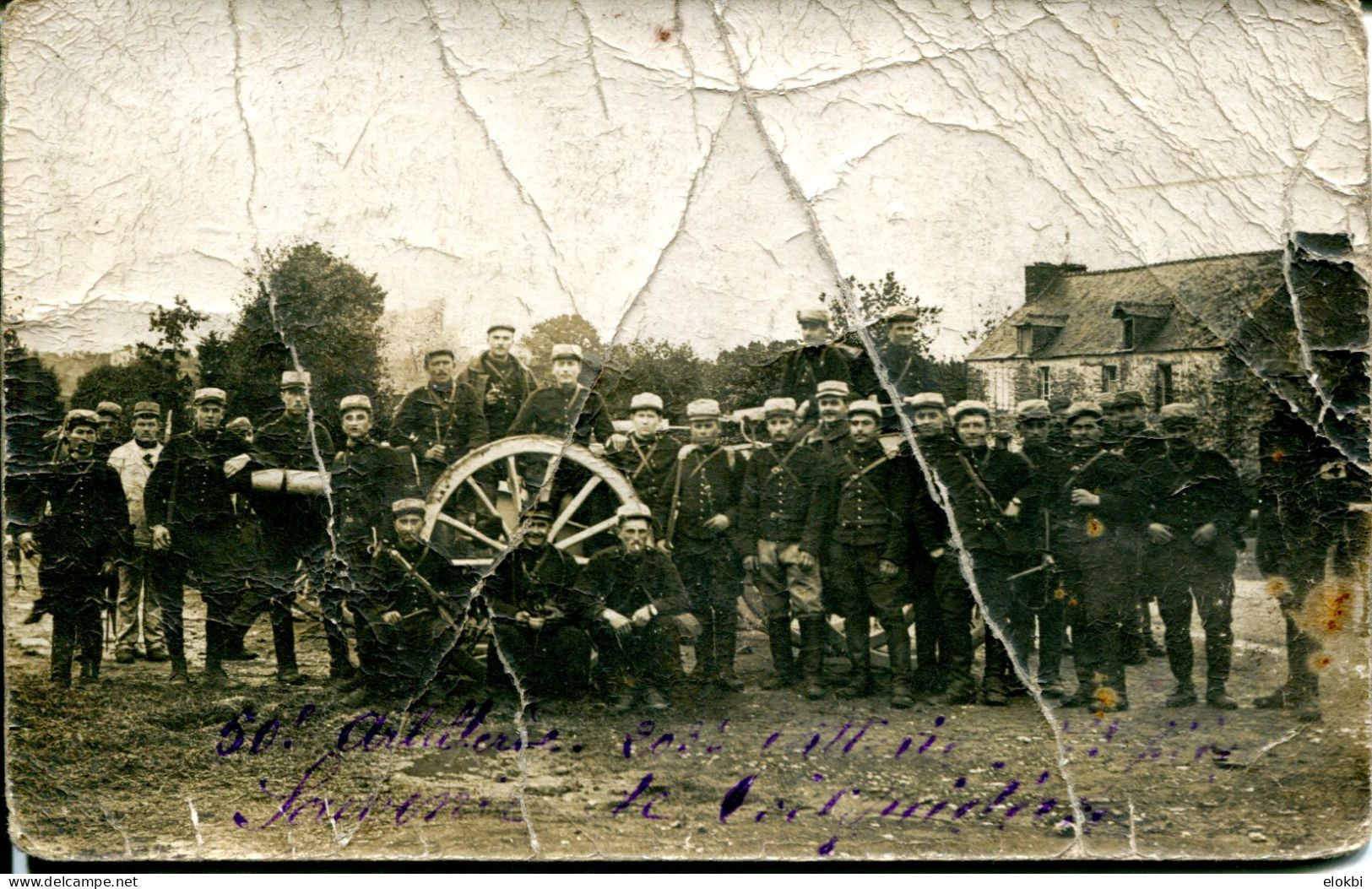 Photo / Carte Postale Groupe De Militaires 50 E  Artillerie 20 Bt - Oorlog, Militair