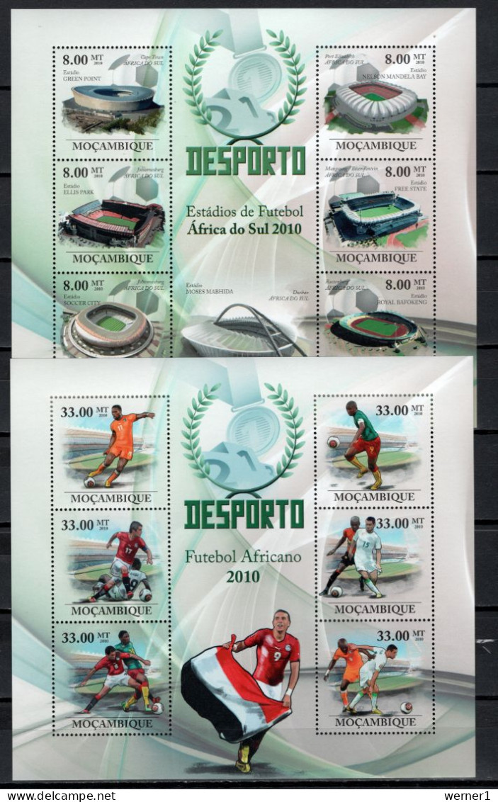 Mozambique 2010 Football Soccer World Cup 2 Sheetlets + 2 S/s MNH - 2010 – África Del Sur