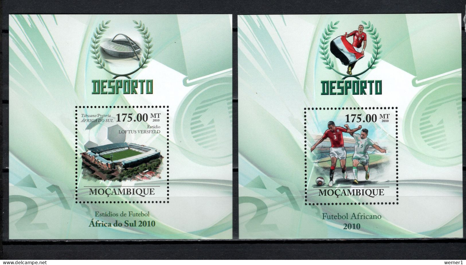 Mozambique 2010 Football Soccer World Cup 2 Sheetlets + 2 S/s MNH - 2010 – Südafrika