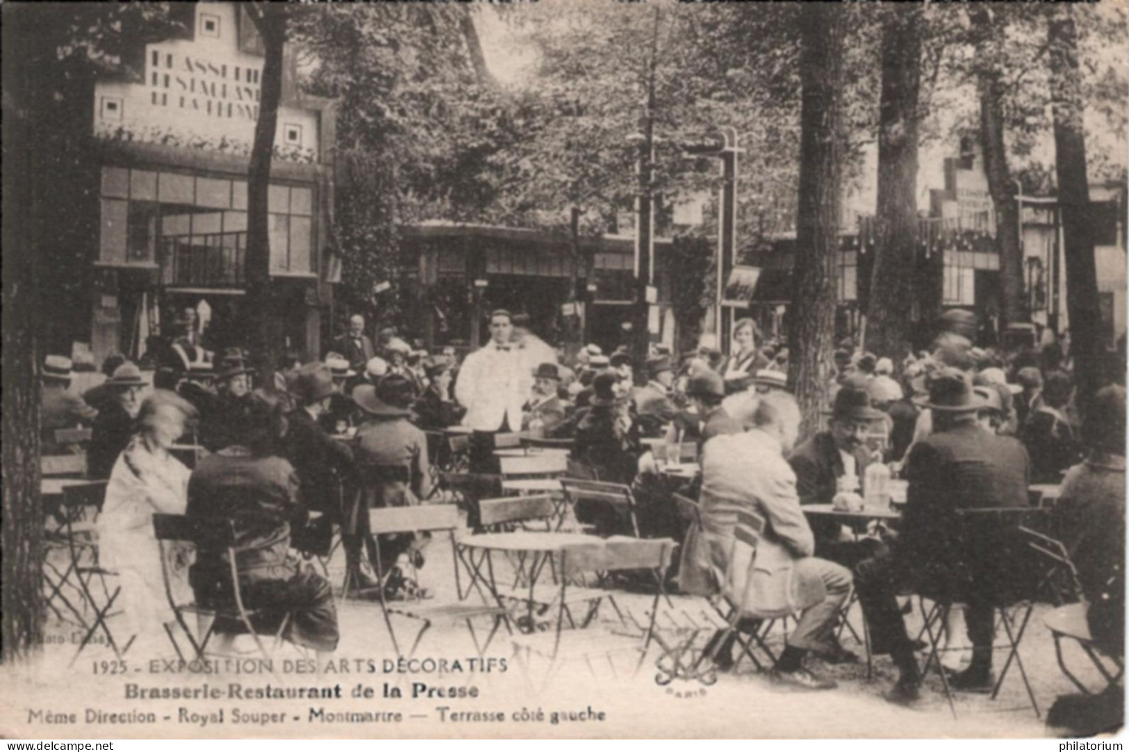 75  1925, Exposition Des Arts Décoratifs, Brasserie Restaurant De La Presse, Montmartre, Terrasse Côté Gauche, - Exposiciones