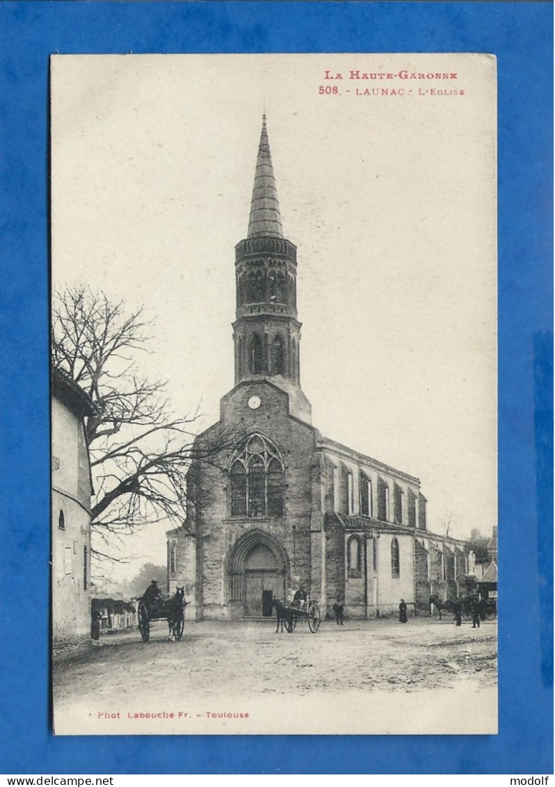 CPA - 31 - Launac - L'Eglise - Animée - Circulée - Other & Unclassified