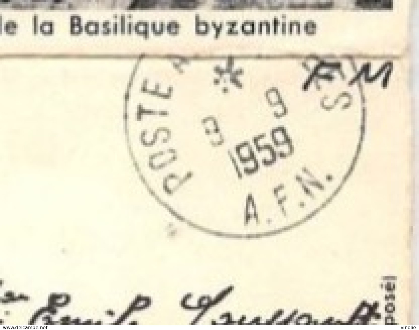 MO-24-383 :  TEBESSA. CARTE-LETTRE AVEC CACHET FRANCHISE MILITAIRE  POSTES AUX ARMEES. 9 SEPTEMBRE 1959. A.F.N. - Tebessa