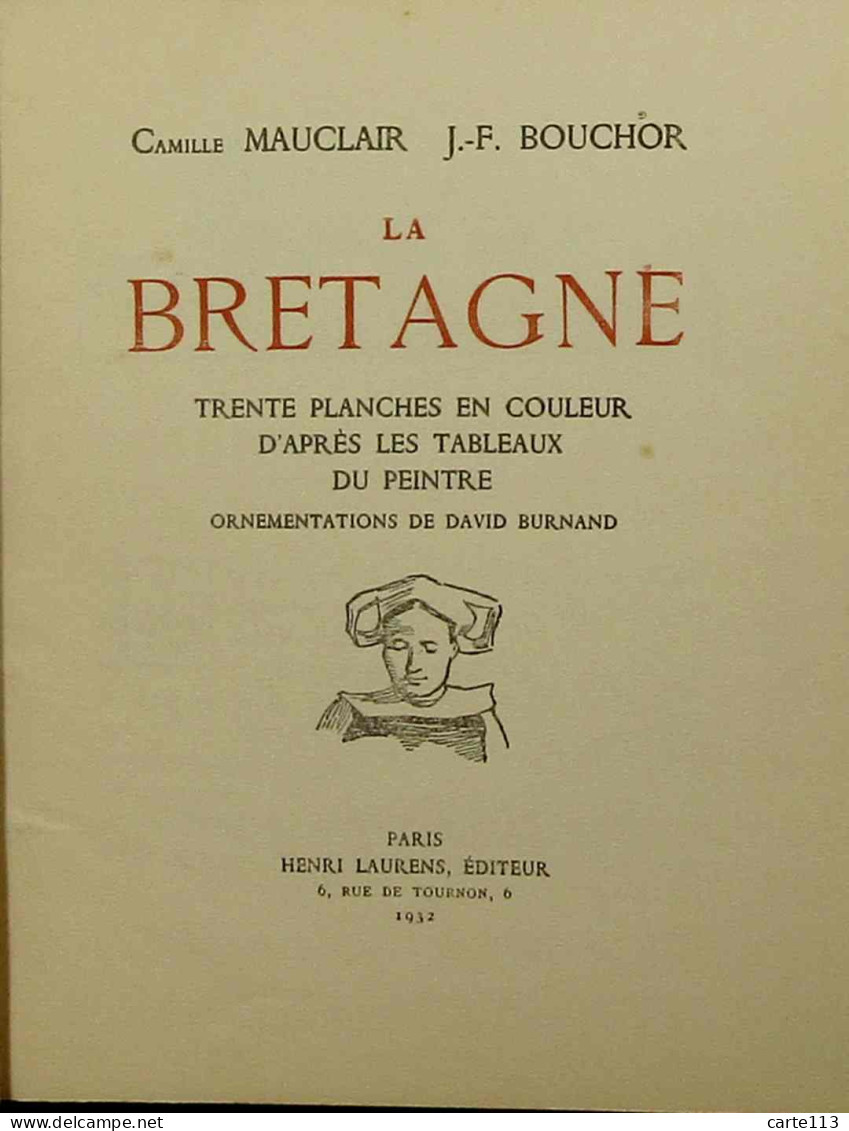 MAUCLAIR Camille - LA BRETAGNE - TRENTE PLANCHES EN COULEUR D'APRES LES TABLEAUX DU PEIN - 1901-1940