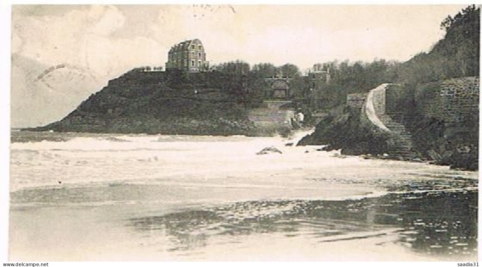 35    DINARD  LA PLAGE ET LA POINTE DU MOULINET UN JOUR DE TEMPETE 1912 - Dinard