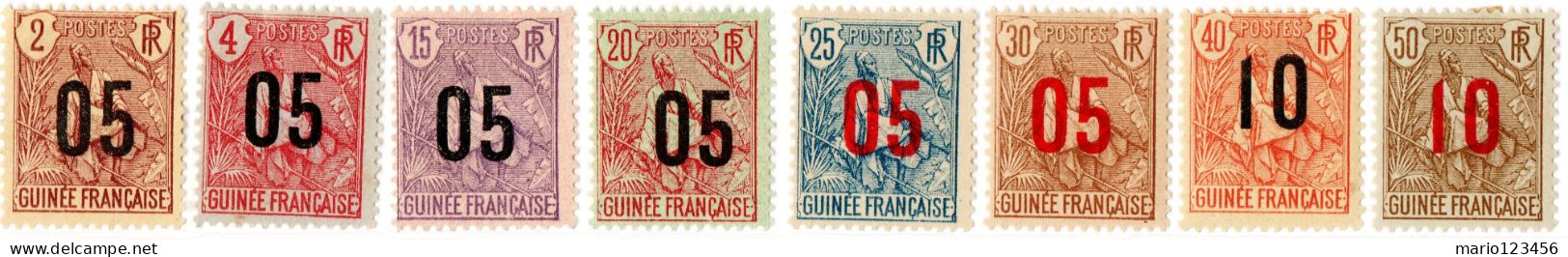 GUINEA FRANCESE, FRENCH GUINEA, 1912, NUOVI (MLH*) Scott:FR-GU 55-62 - Unused Stamps