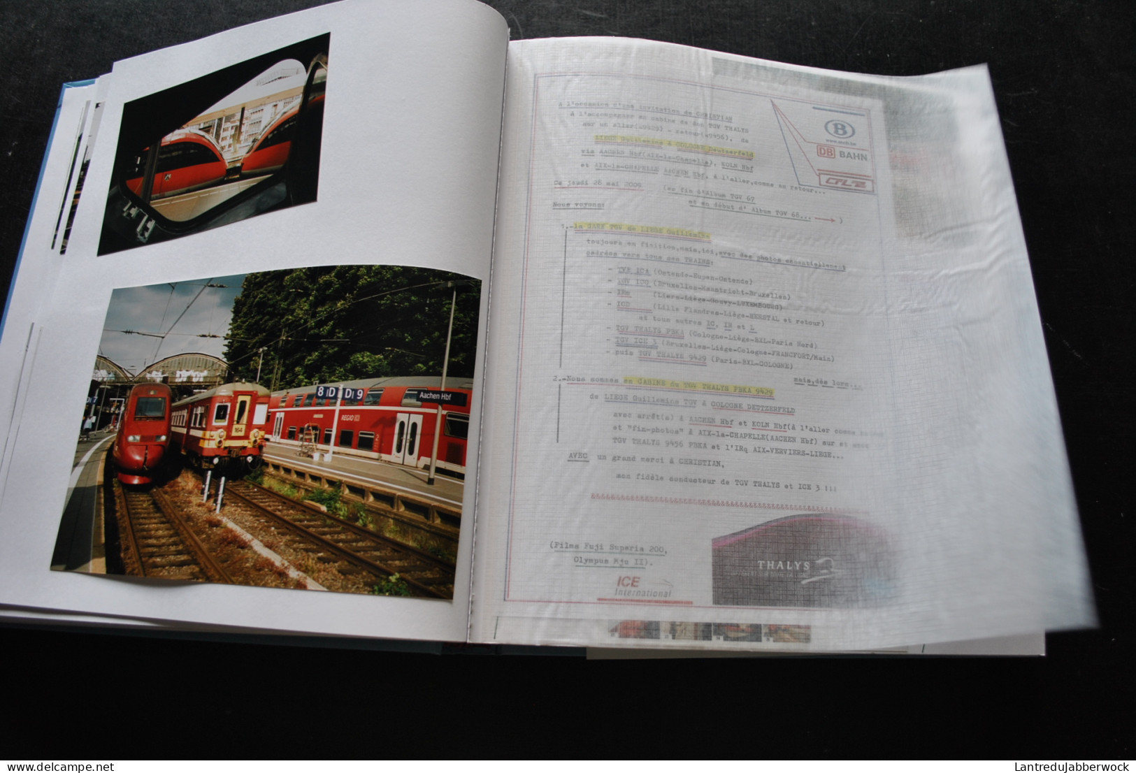 Album photo 68 TGV Thalys Inauguration Gare Liège Guillemins Revue de presse + Articles Cologne Cabine Hastedon Paris